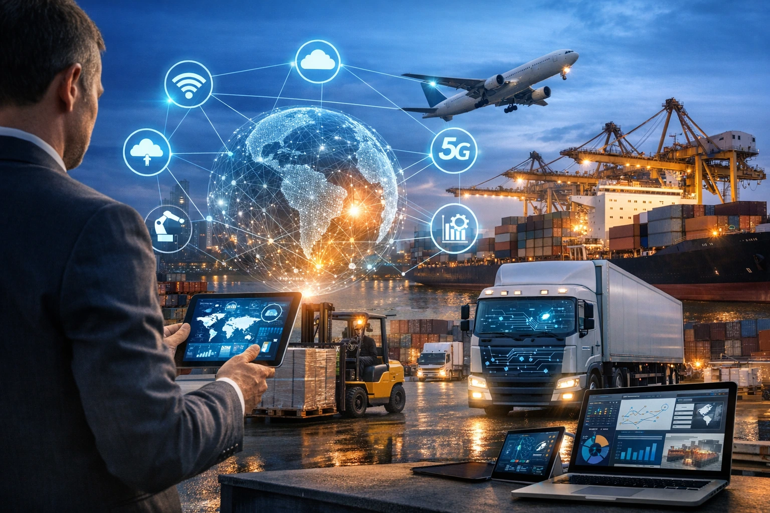 Cyfryzacja procesów logistycznych w 2025 roku - nowoczesny terminal kontenerowy, dane i automatyzacja